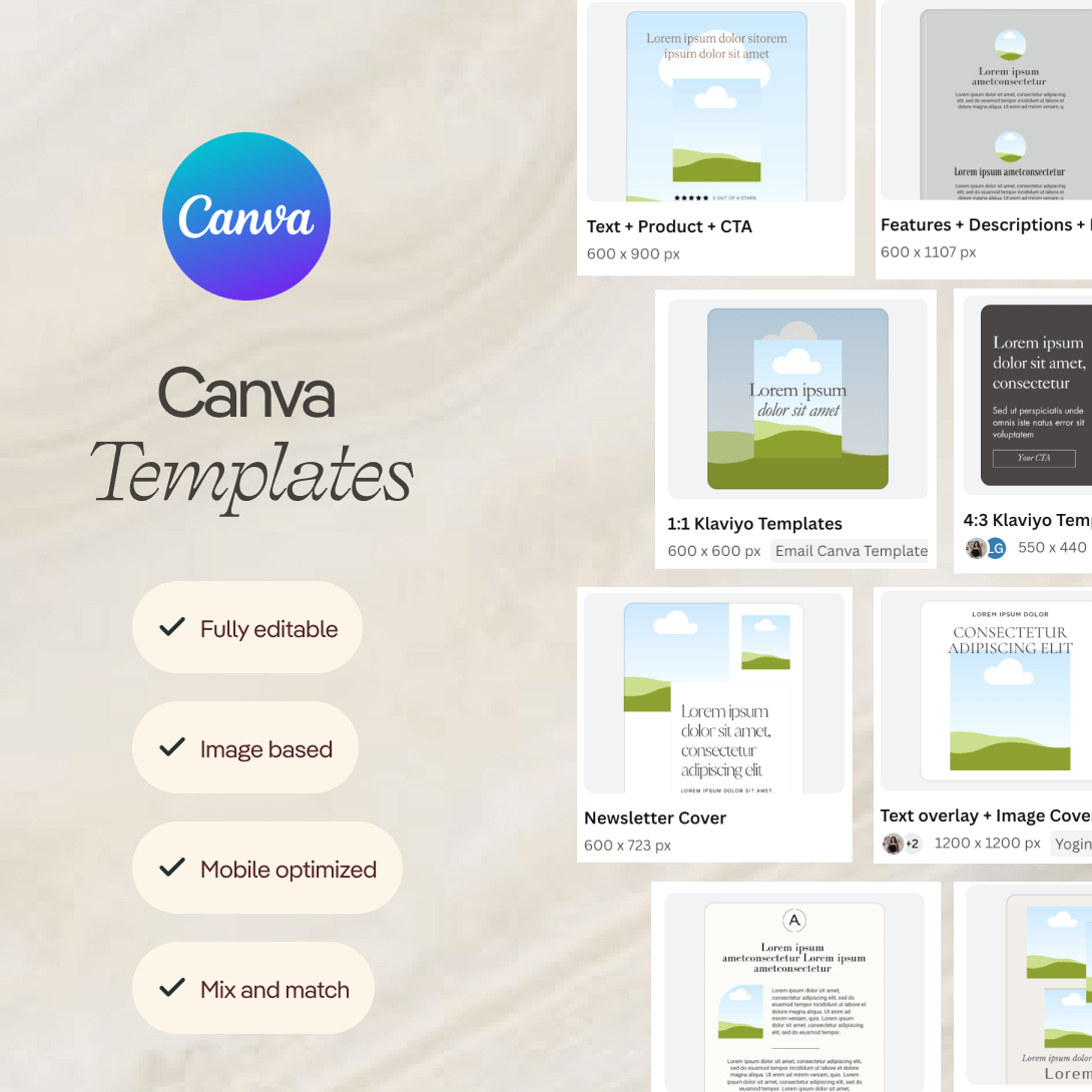 Klaviyo Email Design Templates for Canva and Figma